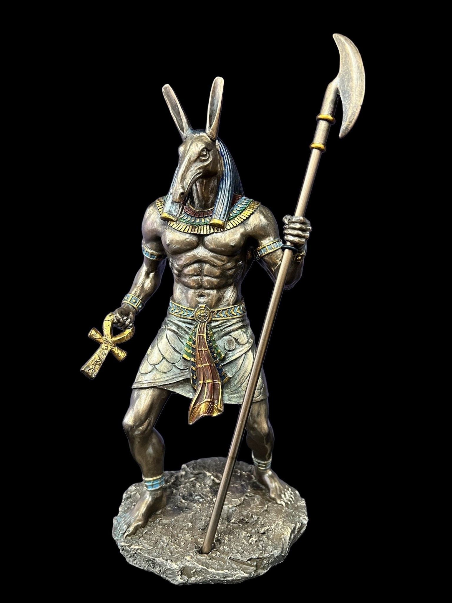 Seth Set Seth/Set, Egyptian God, Holding Ankh and Scepter Statue by Veronese De ...