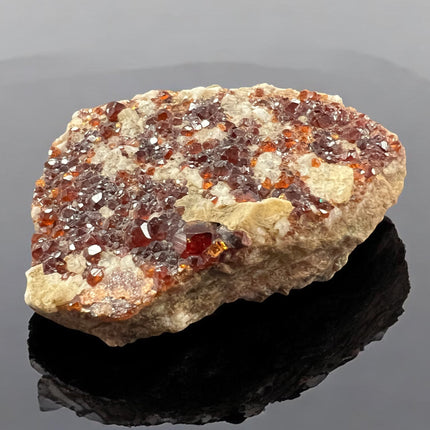 Natural Spessartine Garnet crystal specimen from Pakistan with vibrant orange crystal formations, 65 grams, approximately 2 x 1.5 x 0.75 inches – Raven's Cauldron, Delaware, OH