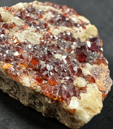 Natural Spessartine Garnet crystal specimen from Pakistan with vibrant orange crystal formations, 65 grams, approximately 2 x 1.5 x 0.75 inches – Raven's Cauldron, Delaware, OH