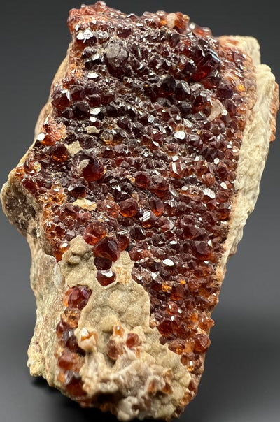 Spessartine Garnet on Matrix with Druzy Crystal Clusters from Pakistan – 78g Mineral Specimen