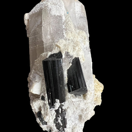 Smoky Quartz Lemurian Point with Schorl (Black Tourmaline) Crystals - 490 grams - Raven's Cauldron