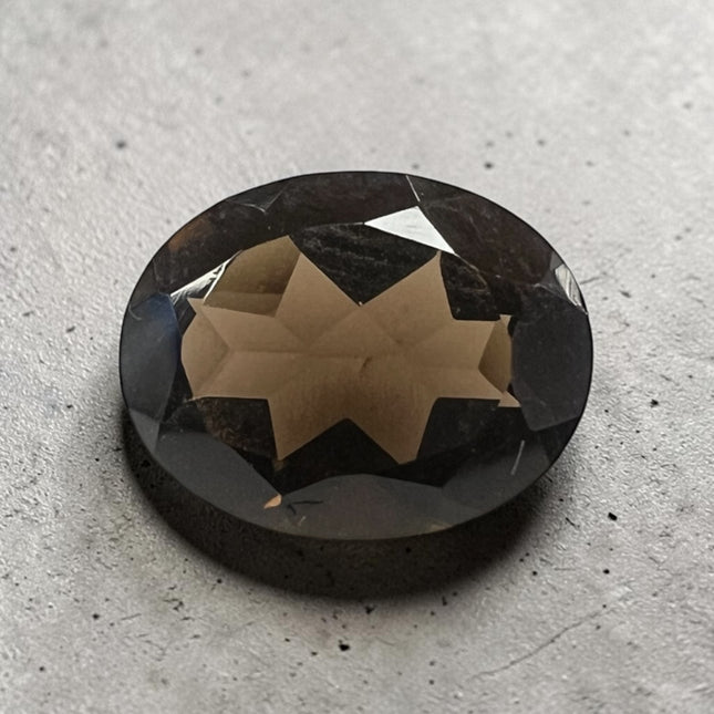 Natural Smoky Quartz faceted loose gemstone, 9x7mm oval, not drilled for jewelry making, wire wrapping, and custom gemstone designs – Raven's Cauldron, Delaware, OH