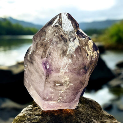 Skeletal Window Smoky Amethyst Point – 89 grams, from Chiredzi, Zimbabwe, Raven’s Cauldron, 6 N Sandusky St, Delaware, OH 43015