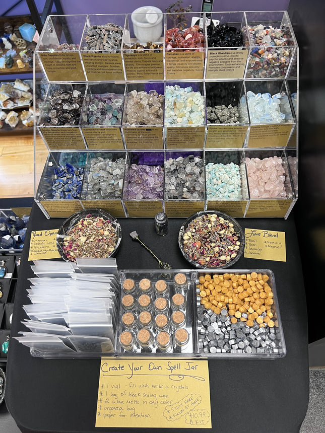 Create your own spell jar kit, Raven's Cauldron, 6 N. Sandusky Street, Delaware, OH 43015