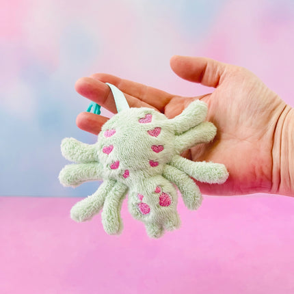 Creepy cute pastel goth spider plush bag charm keychain by Kawaii Hair Candy