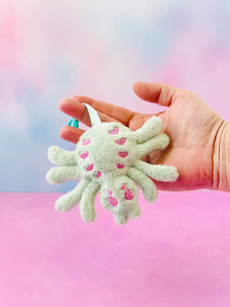 Creepy cute pastel goth spider plush bag charm keychain by Kawaii Hair Candy