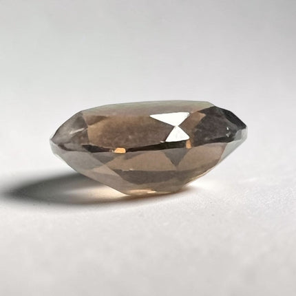 Natural 9x7mm oval faceted Smoky Quartz loose gemstone for custom jewelry making, not drilled, Raven's Cauldron, Delaware, OH
