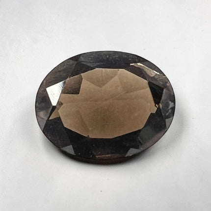 Natural 9x7mm oval faceted Smoky Quartz loose gemstone for custom jewelry making, not drilled, Raven's Cauldron, Delaware, OH