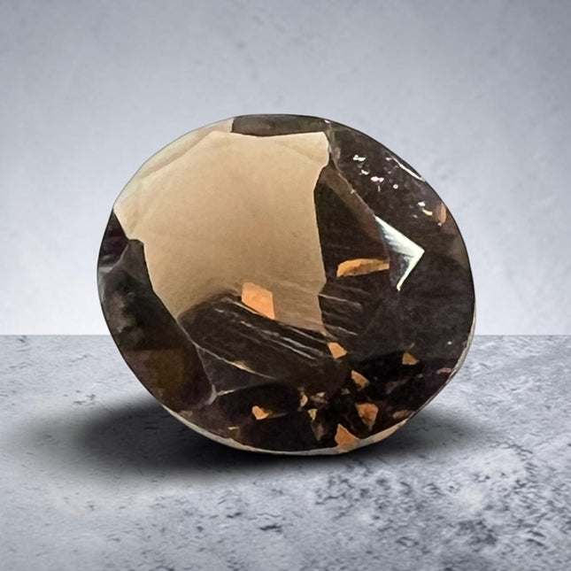 Natural Smoky Quartz 9x7mm oval faceted loose gemstone for jewelry making, not drilled, polished brown gemstone, Raven's Cauldron, Delaware, OH