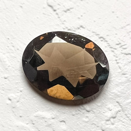 Natural Smoky Quartz 9x7mm oval faceted loose gemstone for jewelry making, not drilled, polished brown gemstone, Raven's Cauldron, Delaware, OH
