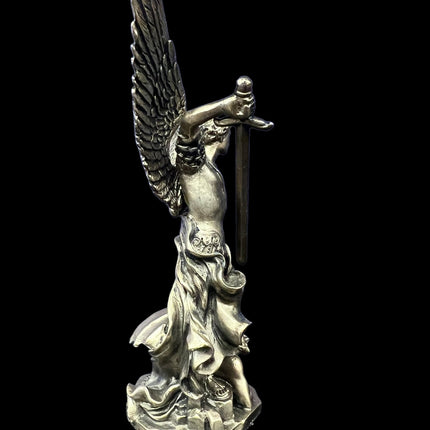 St. Michael Standing over Demon, Archangel Warrior Miniature Statue by Veronese Design - Raven's Cauldron