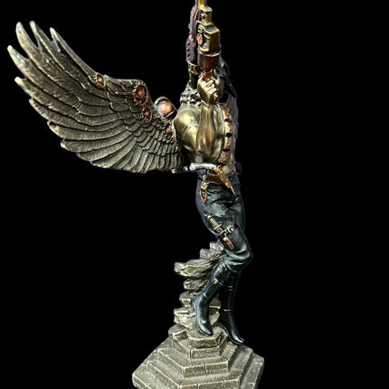 Steampunk, Crow Masked Warrior with Mechanical Wings Statue by Veronese Design - Raven's Cauldron