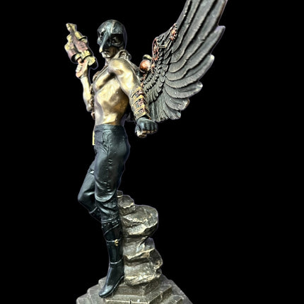 Steampunk, Crow Masked Warrior with Mechanical Wings Statue by Veronese Design - Raven's Cauldron