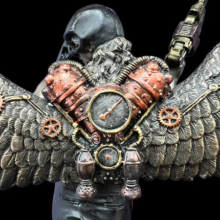 Steampunk, Crow Masked Warrior with Mechanical Wings Statue by Veronese Design - Raven's Cauldron