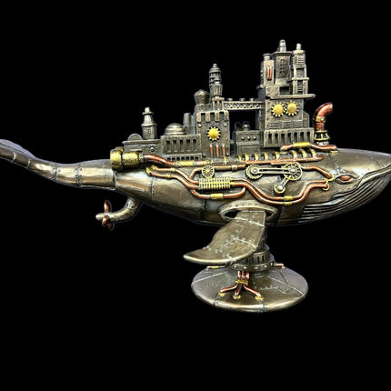 Steampunk Fifty-Two Hertz Galactic Colony Whale Statue by Veronese Design - Raven's Cauldron