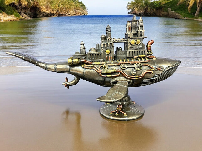 Steampunk Fifty-Two Hertz Galactic Colony Whale Statue by Veronese Design - Raven's Cauldron