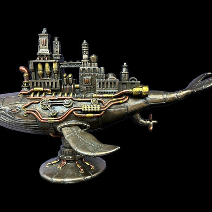 Steampunk Fifty-Two Hertz Galactic Colony Whale Statue by Veronese Design - Raven's Cauldron