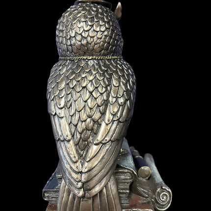 Steampunk Mechanical Owl Standing on Books Statue by Veronese Design - Raven's Cauldron