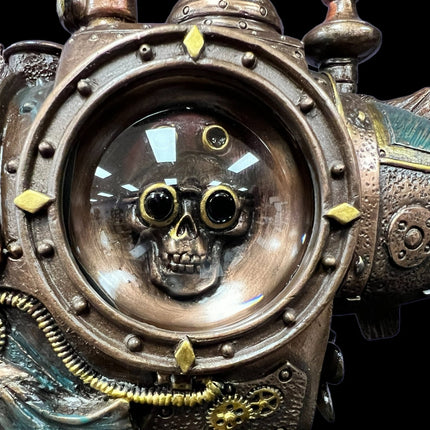 Steampunk, Mechanical, Submarine, Melanocetus-Unus, Angler Fish Statue by Veronese Design - Raven's Cauldron