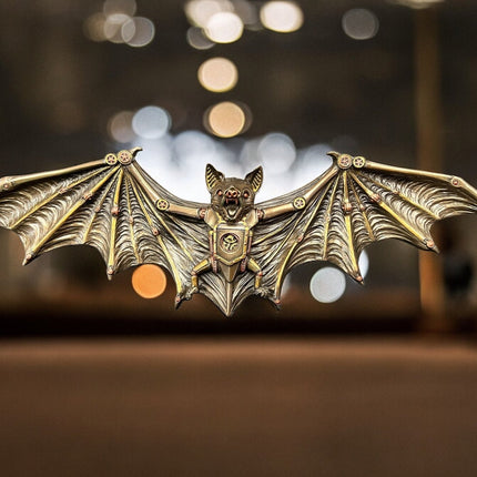 Steampunk Mechanical Vampire Flying Bat Wall Sculpture by Veronese Design - Raven's Cauldron