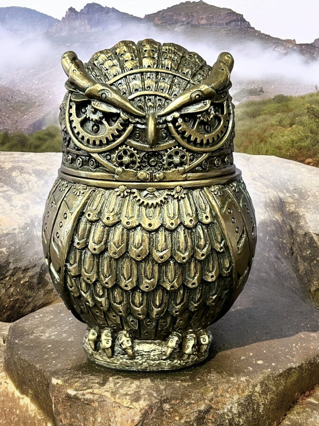 Steampunk Owl Secret Trinket Stash Box by Veronese Design - Raven's Cauldron