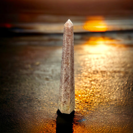 Strawberry Quartz Obelisk / Tower - 10 Inches Tall - Raven's Cauldron