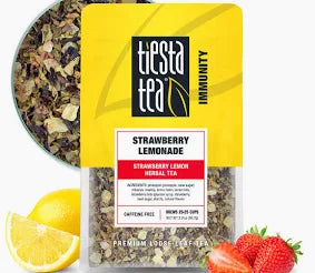 Tiesta Tea Strawberry Lemonade loose leaf herbal tea 2 oz pouch with caffeine-free strawberry and lemon fruit blend