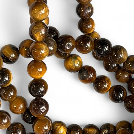 Tiger’s Eye 6mm Bead Strand – 14" Natural Crystal Beads for Jewelry Making, Strength & Protection