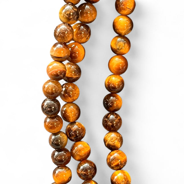 Tiger’s Eye 6mm Bead Strand – 14" Natural Crystal Beads for Jewelry Making, Strength & Protection