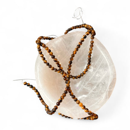 Tiger’s Eye 6mm Bead Strand – 14" Natural Crystal Beads for Jewelry Making, Strength & Protection