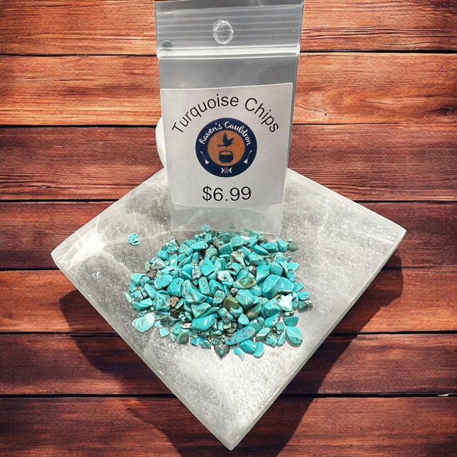 Turquoise Gemstone Chips, 1 oz bag, Raven's Cauldron, 6 N. Sandusky St, Delaware, OH 43015
