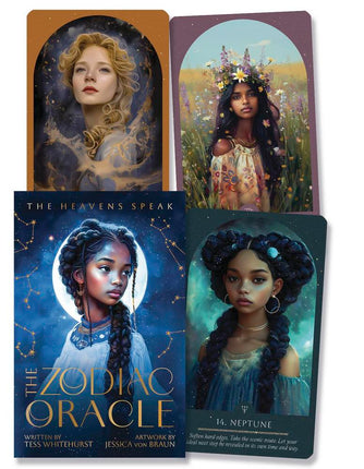 The Zodiac Oracle by Tess Whitehurst and Jessica von Braun featuring 54 astrology oracle cards and guidebook from Llewellyn Publishing – Raven's Cauldron, Delaware, OH