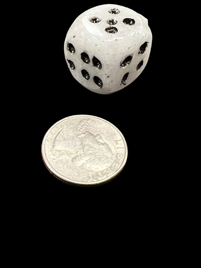 White Marble Dice - 6 Sided - Raven's Cauldron