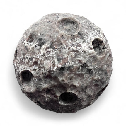 Yooperlite Moon Sphere 3.5 inches glowing under UV light – Raven’s Cauldron 6 N Sandusky St. Delaware, OH 43015