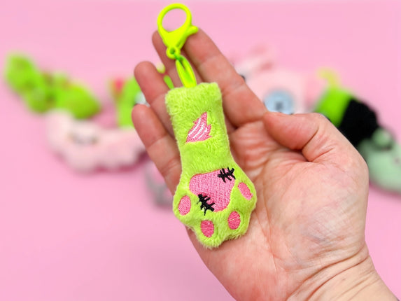 Zombie Cat Paw spooky kawaii bag charm and keychain by Kawaii Hair Candy