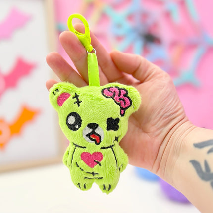 Creepy Cute Gurokawa plush zombie bear bag charm keychain by Kawaii Hair Candy