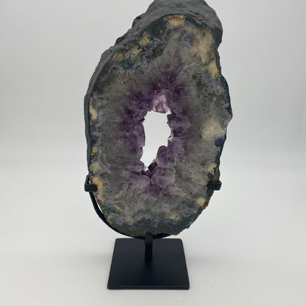 Amethyst Geode on iron stand - Raven's Cauldron