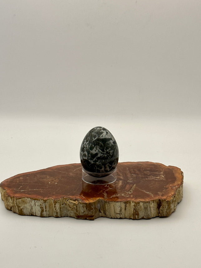 Black Zebra Jasper Egg - Raven's Cauldron