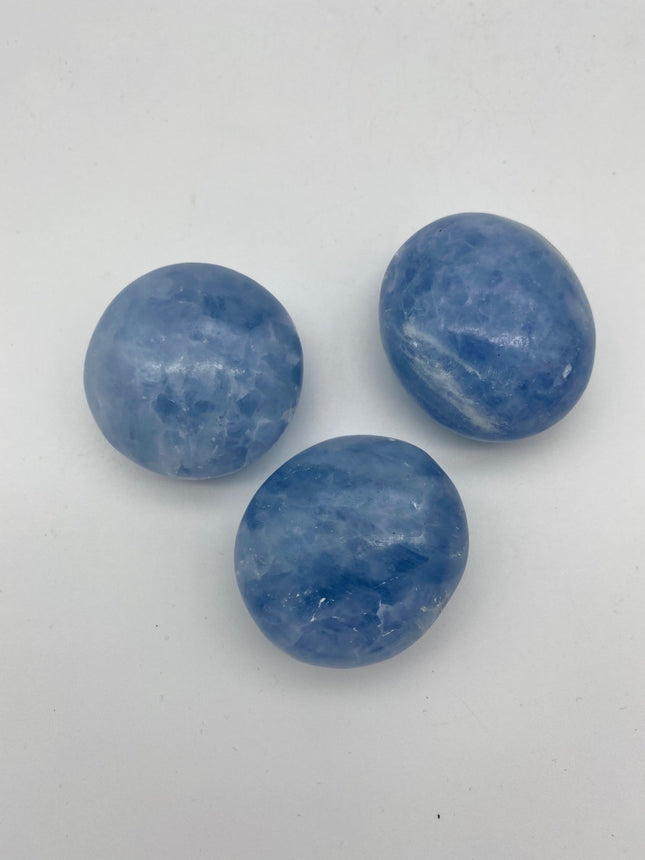 Blue Calcite palm stone - Raven's Cauldron