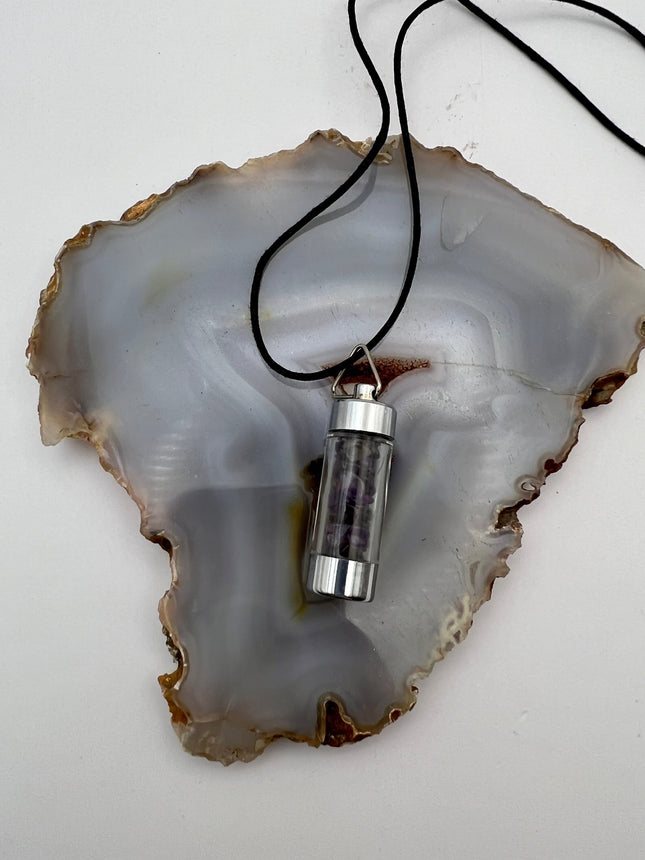 Chakra Gemstone Bottle Pendant - Raven's Cauldron
