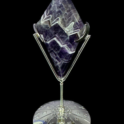 Chevron Amethyst Rhombus / Diamond with Stand - Raven's Cauldron