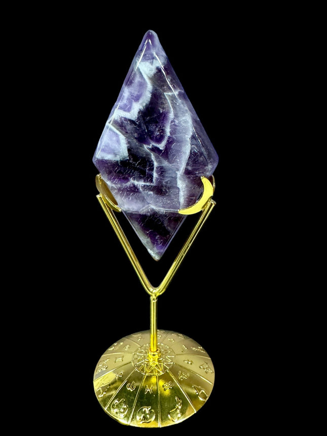 Chevron Amethyst Rhombus / Diamond with Stand - Raven's Cauldron