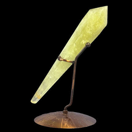 Citrine Crystal Scepter with Zodiac Stand - Raven's Cauldron