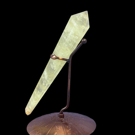 Citrine Crystal Scepter with Zodiac Stand - Raven's Cauldron