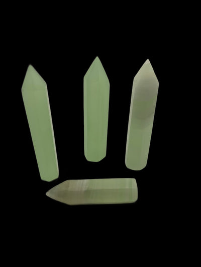 Green Calcite Tower - Faceted