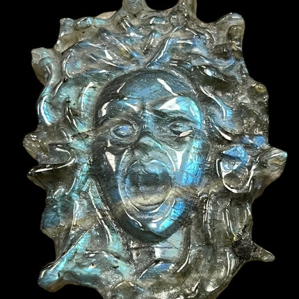 Labradorite Medusa Carving - AAA High Blue Flash - Raven's Cauldron