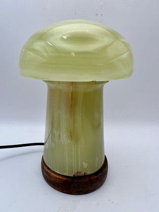 Mexican Onyx Gemstone Mushroom Lamp - Raven's Cauldron