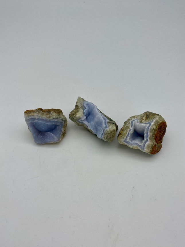 Natural Blue Lace Crystalline Agate Geode - Malawi - Raven's Cauldron