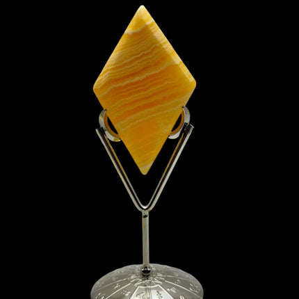 Orange Calcite Rhombus / Diamond with Stand - Raven's Cauldron
