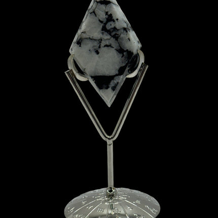 Rainbow Moonstone Rhombus / Diamond with Stand - Raven's Cauldron